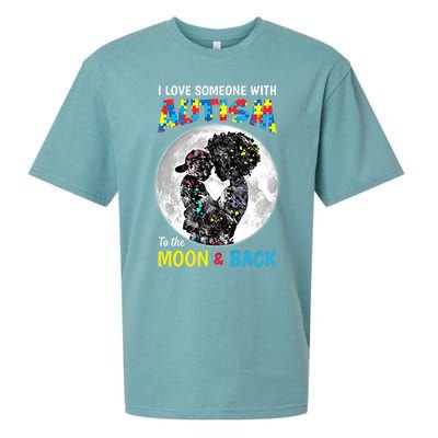 I Love Someone With Autism To The Moon And Back Cool Gift Sueded Cloud Jersey T-Shirt