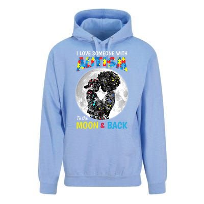 I Love Someone With Autism To The Moon And Back Cool Gift Unisex Surf Hoodie