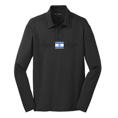 Israel Love Stand With Israel Silk Touch Performance Long Sleeve Polo