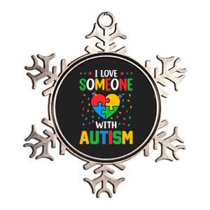 I Love Someone With Autism Awareness Metallic Star Ornament