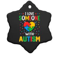 I Love Someone With Autism Awareness Ceramic Star Ornament