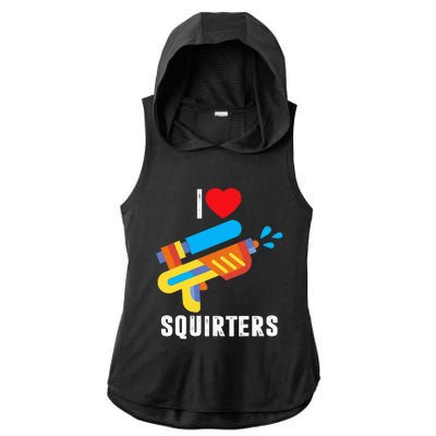 I Love Squirters Ladies PosiCharge Tri-Blend Wicking Draft Hoodie Tank