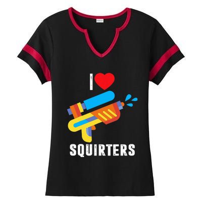 I Love Squirters Ladies Halftime Notch Neck Tee