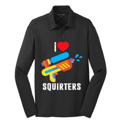 I Love Squirters Silk Touch Performance Long Sleeve Polo