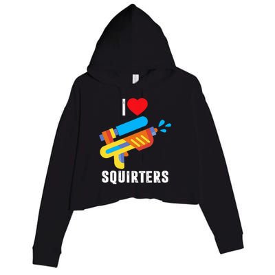 I Love Squirters Crop Fleece Hoodie