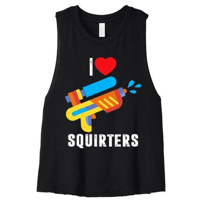 I Love Squirters Women's Racerback Cropped Tank