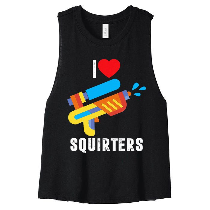 I Love Squirters Women's Racerback Cropped Tank