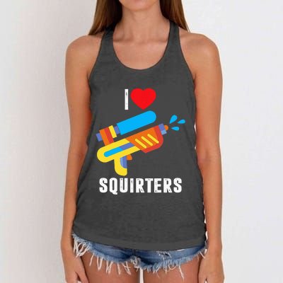 I Love Squirters Women's Knotted Racerback Tank