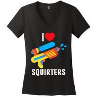 I Love Squirters Women's V-Neck T-Shirt