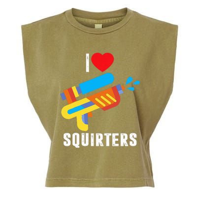 I Love Squirters Garment-Dyed Women's Muscle Tee