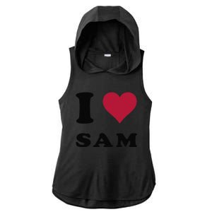 I Love Sam Ladies PosiCharge Tri-Blend Wicking Draft Hoodie Tank