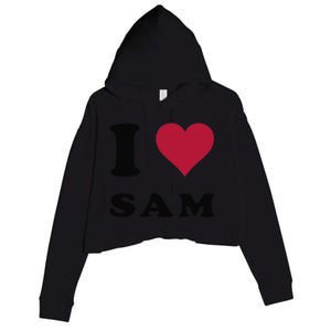 I Love Sam Crop Fleece Hoodie