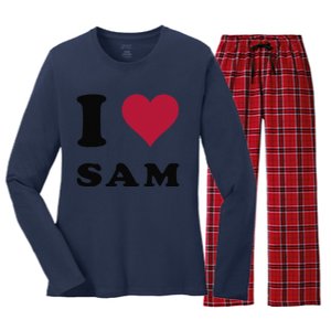 I Love Sam Women's Long Sleeve Flannel Pajama Set 