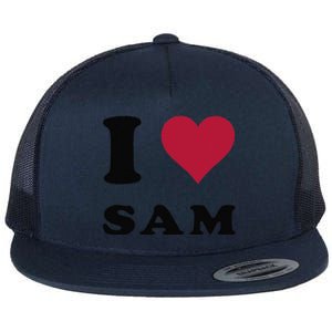 I Love Sam Flat Bill Trucker Hat