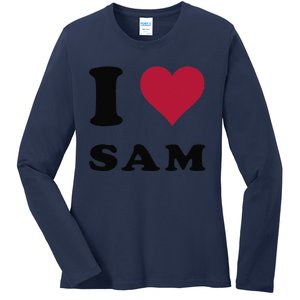 I Love Sam Ladies Long Sleeve Shirt