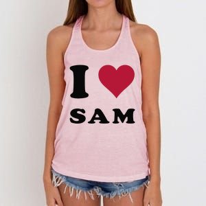 I Love Sam Women's Knotted Racerback Tank