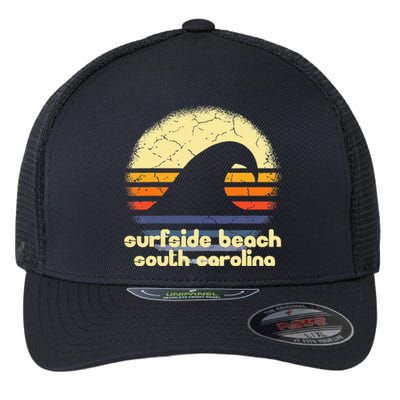 I Love Surfside Beach South Carolina Ocean Wave Sc Flexfit Unipanel Trucker Cap