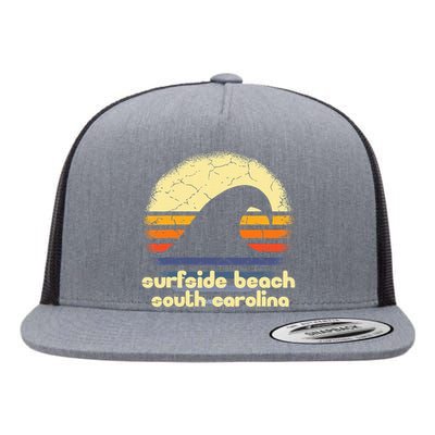 I Love Surfside Beach South Carolina Ocean Wave Sc Flat Bill Trucker Hat