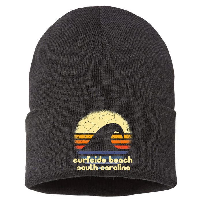 I Love Surfside Beach South Carolina Ocean Wave Sc Sustainable Knit Beanie