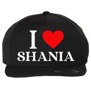 I Love Shania Heart First Name Shania Wool Snapback Cap