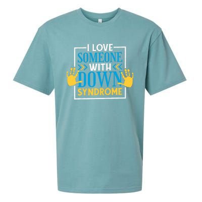 I Love Someone With Down Syndrome Family Down Syndrome Sueded Cloud Jersey T-Shirt