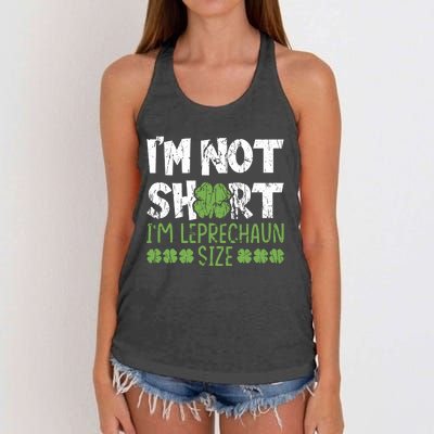 I'm Leprechaun Size I Am Not Short I Am Leprechaun Size Cute Gift Women's Knotted Racerback Tank