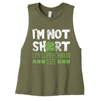 I'm Leprechaun Size I Am Not Short I Am Leprechaun Size Cute Gift Women's Racerback Cropped Tank