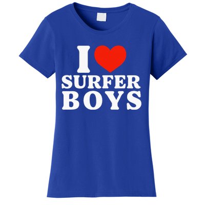 I Love Surfer Boy I Heart Surfer Boy Funny Surf Women's T-Shirt