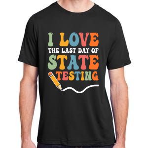 I Love State Testing Teacher School Test Day Funny Adult ChromaSoft Performance T-Shirt