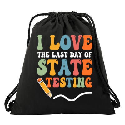 I Love State Testing Teacher School Test Day Funny Drawstring Bag