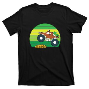 Monster Truck Shamrock Retro St Patricks Day Boys Kids Gifts T-Shirt