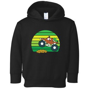 Monster Truck Shamrock Retro St Patricks Day Boys Kids Gifts Toddler Hoodie