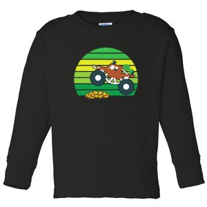 Monster Truck Shamrock Retro St Patricks Day Boys Kids Gifts Toddler Long Sleeve Shirt