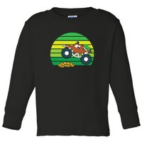 Monster Truck Shamrock Retro St Patricks Day Boys Kids Gifts Toddler Long Sleeve Shirt