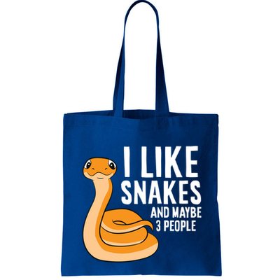 I Like Snakes And Maybe 3 People Snake Reptile Lover Cool Gift Tote Bag