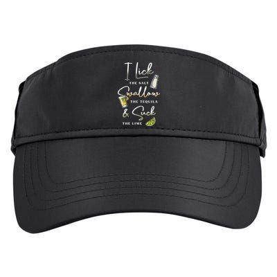 I Lick Salt Swallow Tequila Suck Lime Cinco De Mayo Mexico Adult Drive Performance Visor