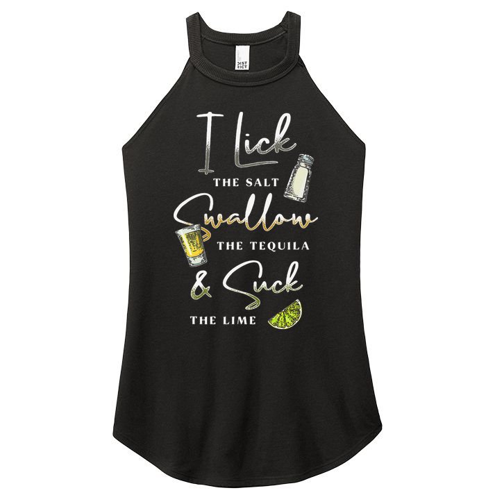 I Lick Salt Swallow Tequila Suck Lime Cinco De Mayo Mexico Women's Perfect Tri Rocker Tank