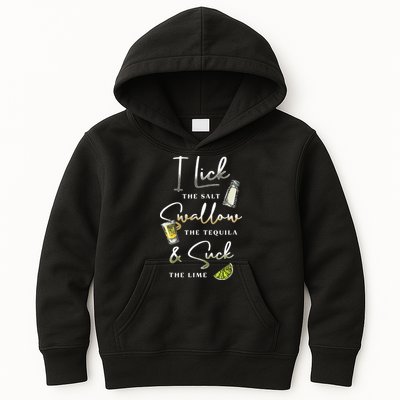 I Lick Salt Swallow Tequila Suck Lime Cinco De Mayo Mexico Kids Hoodie