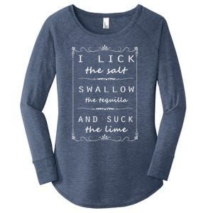 I Lick Salt Swallow Tequila Suck Lime Cinco De Mayo Mexico Funny Gift Women's Perfect Tri Tunic Long Sleeve Shirt