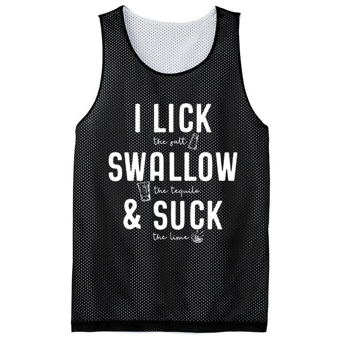 I LICK SWALLOW & SUCK Meme Cinco De Mayo Fun TEQUILA Mesh Reversible Basketball Jersey Tank