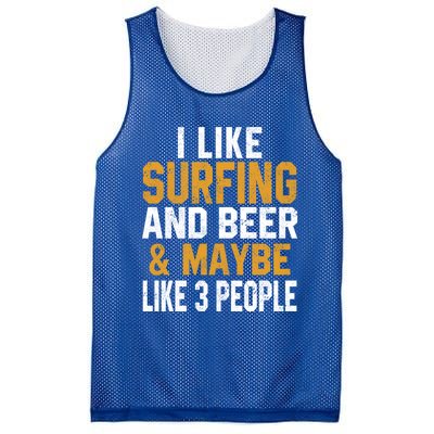 I Like Surfing And Beer Surfer Hawaiian Surfboard Dad Mom Gift Mesh Reversible Basketball Jersey Tank