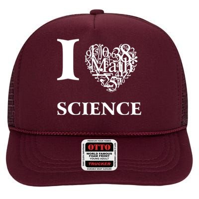 I Love Science High Crown Mesh Back Trucker Hat