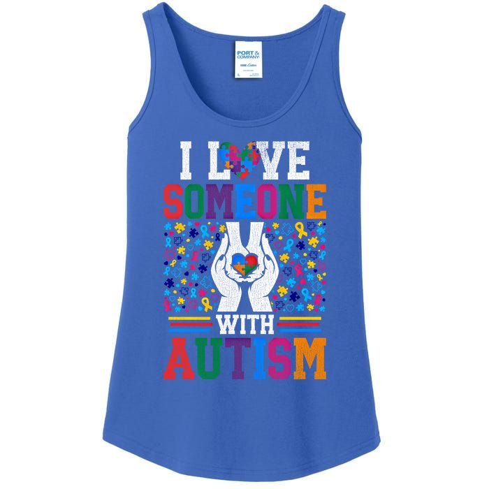 I Love Someone With Autism Autistic Support Meaningful Gift Ladies Essential Tank