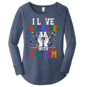 I Love Someone With Autism Autistic Support Meaningful Gift Women's Perfect Tri Tunic Long Sleeve Shirt