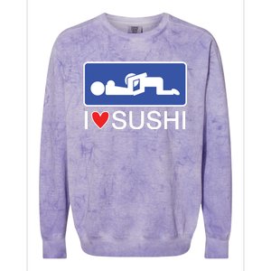 I Love Sushi Adult Colorblast Crewneck Sweatshirt