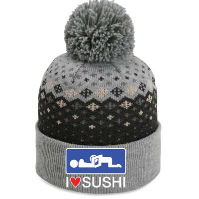 I Love Sushi Adult The Baniff Cuffed Pom Beanie