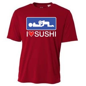 I Love Sushi Adult Cooling Performance Crew T-Shirt