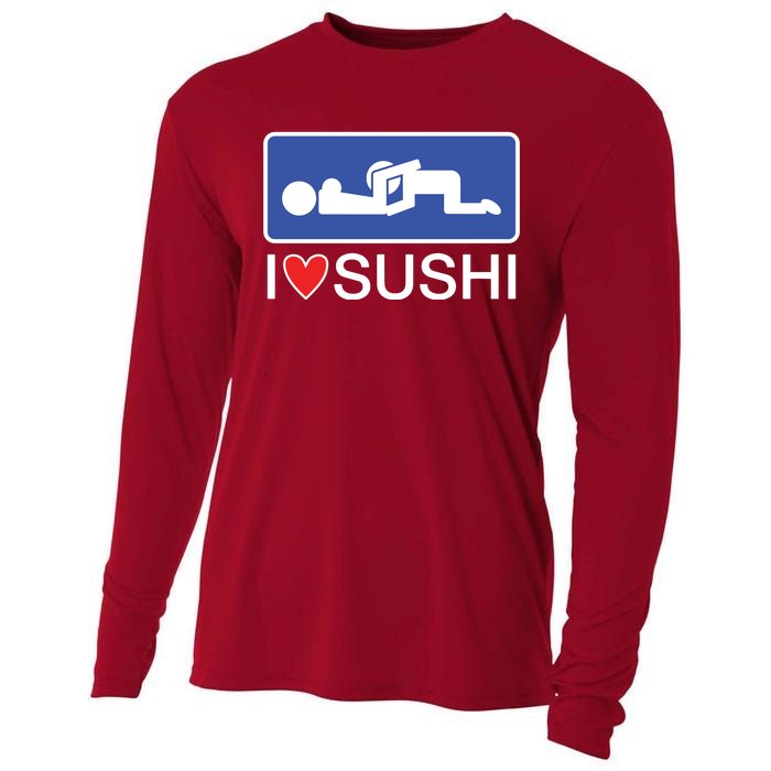 I Love Sushi Adult Cooling Performance Long Sleeve Crew