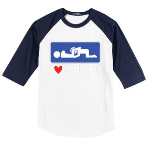 I Love Sushi Adult Baseball Sleeve Shirt