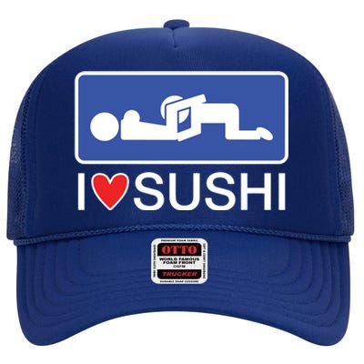 I Love Sushi Adult High Crown Mesh Back Trucker Hat